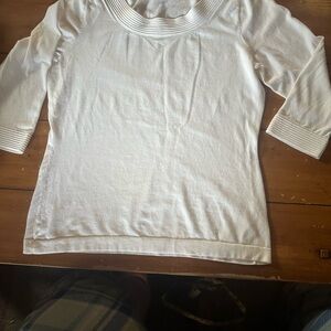 Banana Republic Cream Scoop Neck Sweater, 3/4 length sleeve, Lightweight